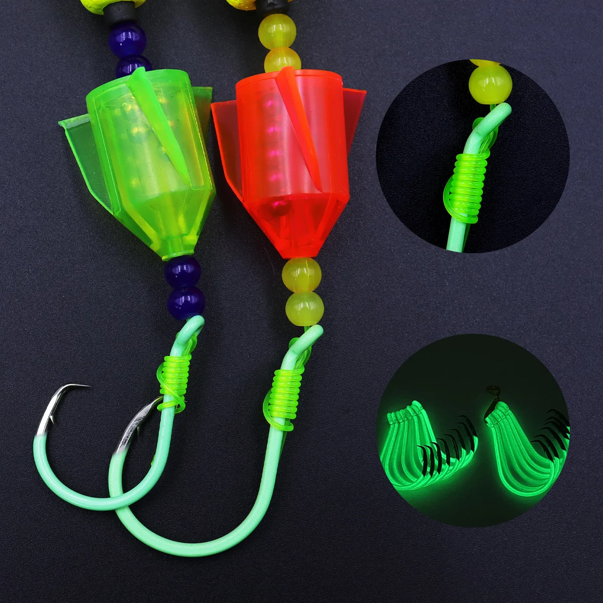 ZYZ aparejos de pesca de bagre con ganchos circulares luminosos, taladro de cobre Santee, indicador de campana de flotador de espuma de corcho, aparejos de flotación de pez gato, 1PC - imagen 4