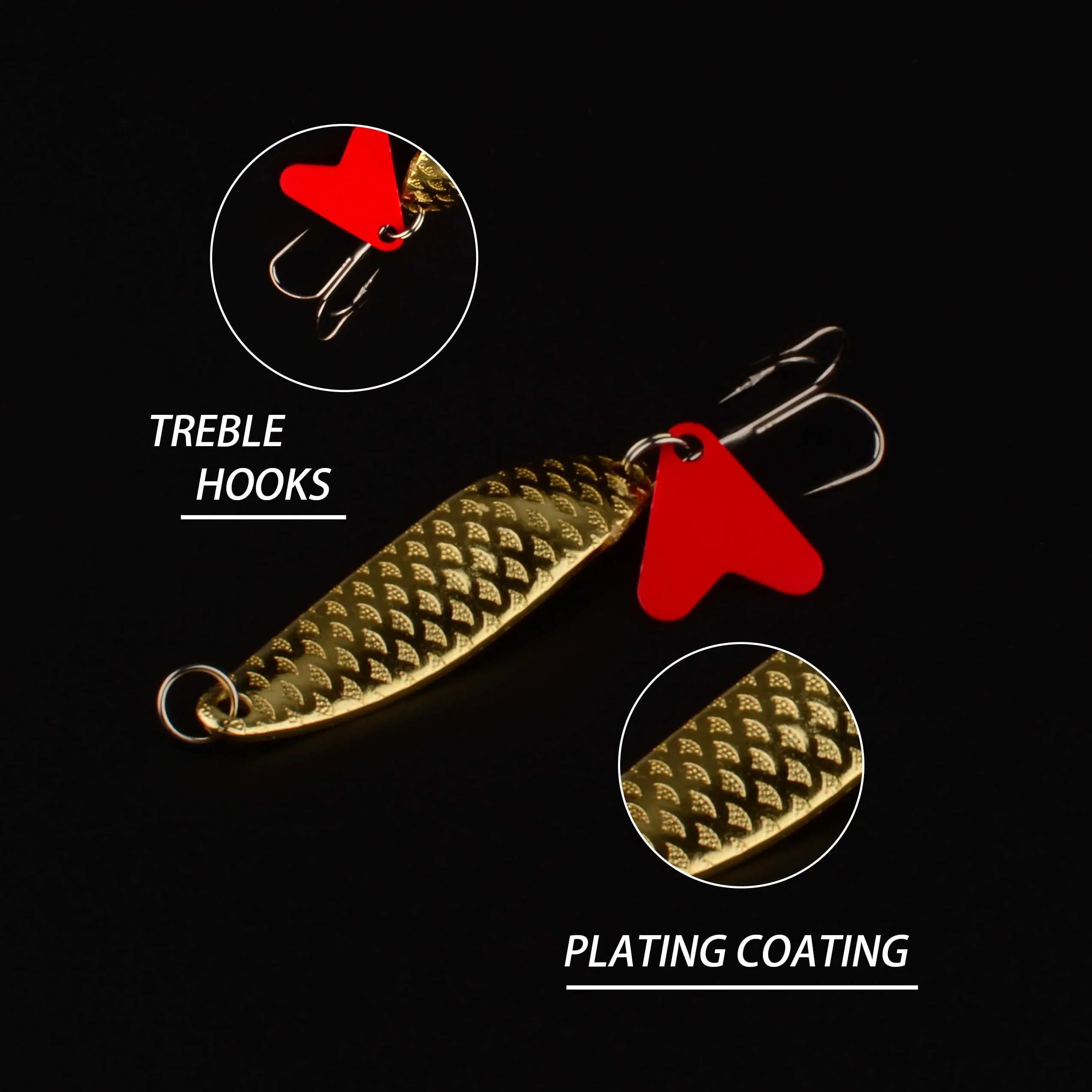 10 Uds plantilla de Metal cuchara Spinner señuelo de pesca Wobbler juego de cebo con caja de aparejos de pesca Kit para juego de cebo de señuelo de pesca - imagen 3