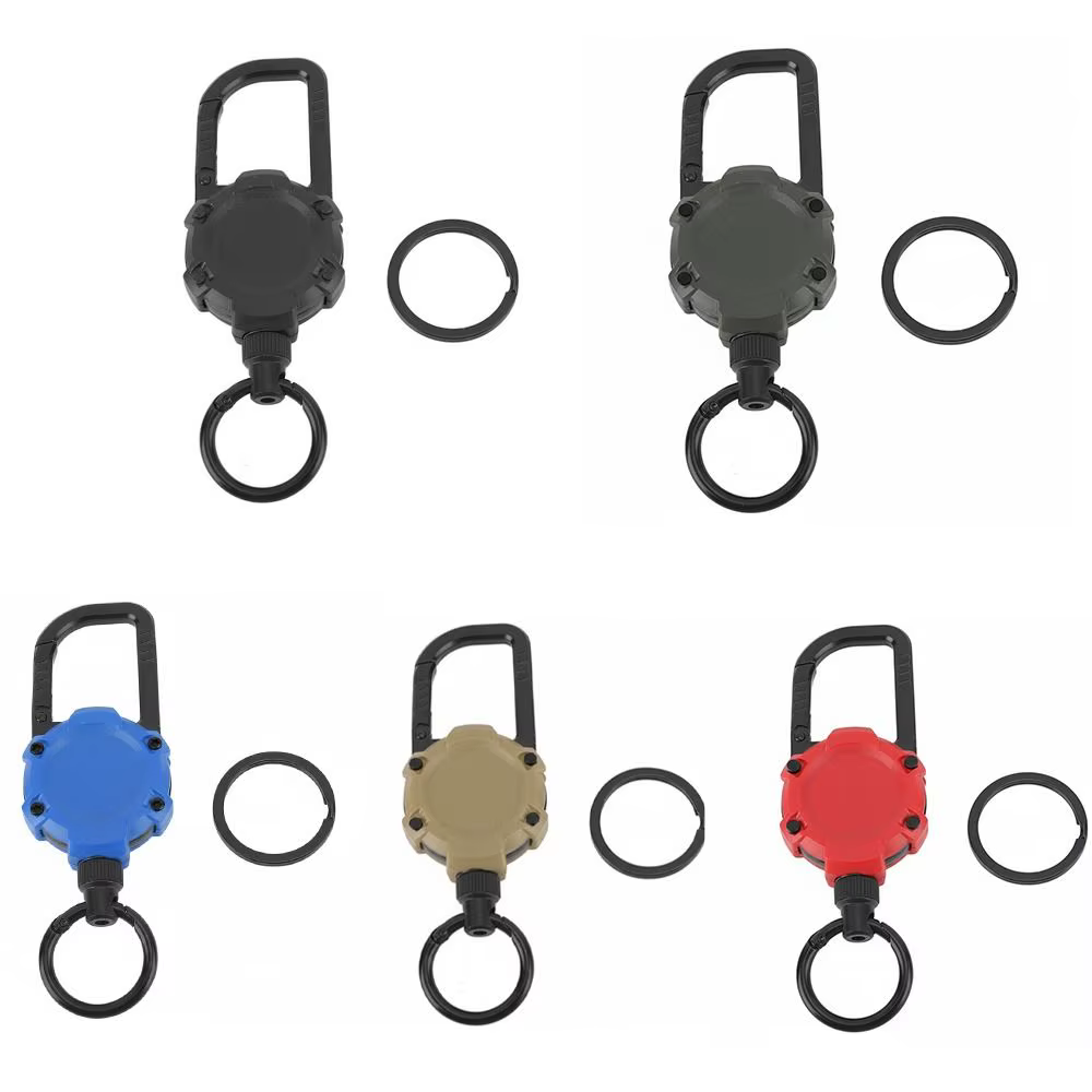 LLavero de mosquetón magnético, llavero de mosquetón ligero y resistente, llavero retráctil antipérdida para actividades al aire libre