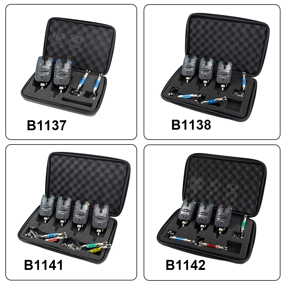 Juego de 3 alarmas y swinger para pesca de carpa, resistente al agua, LED azul, indicador de picadura de pescado - imagen 2