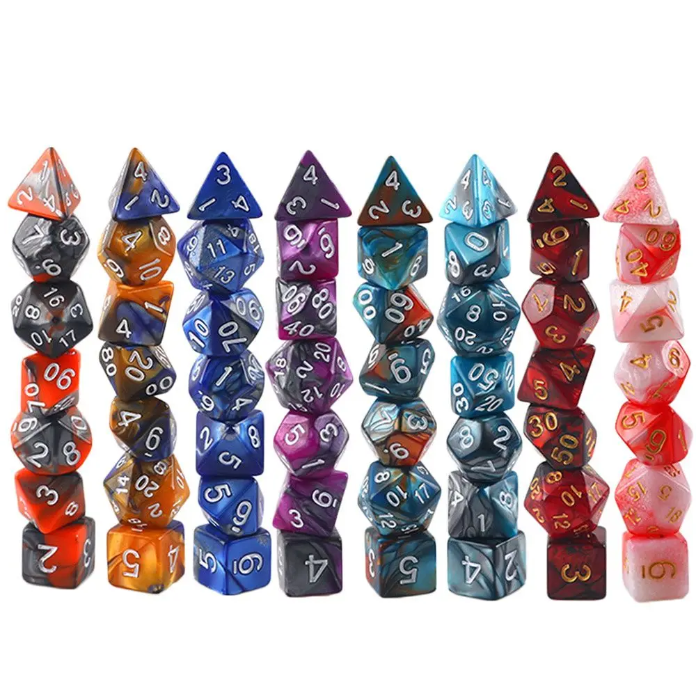 Dados poliédricos bicolor para TRPG y DND, accesorios de juego - imagen 3