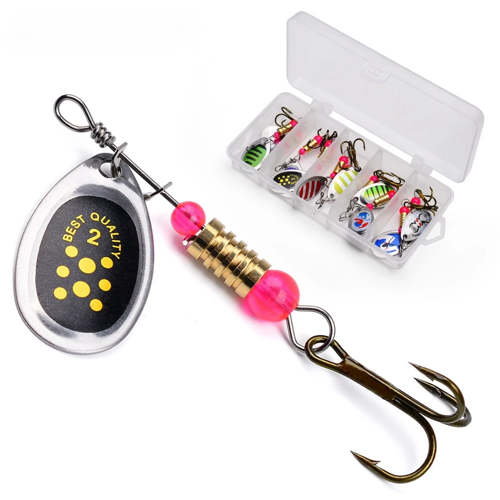 10 unids/lote señuelo de pesca Spinner cebo campana de cobre señuelos de Metal artificiales 6cm 3,2g cebos compuestos lentejuelas de rotación - imagen 3