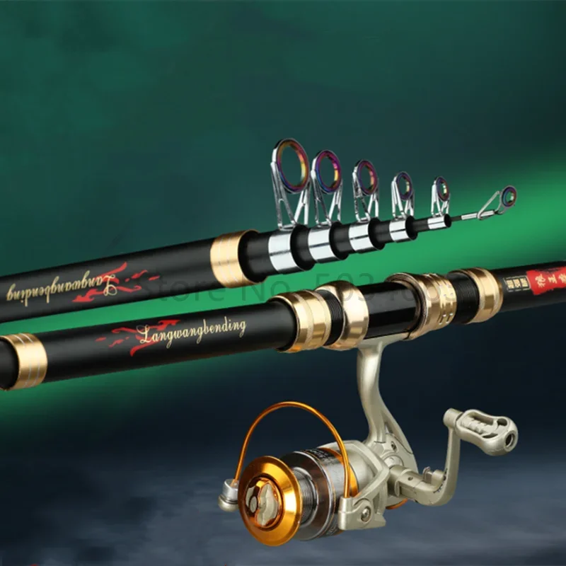 Caña de pescar giratoria portátil telescópica 2,4 m, 2,7 m, 3,6 m, 3,9 m, 4,5 m, viaje mar barco roca alta calidad nuevo - imagen 2