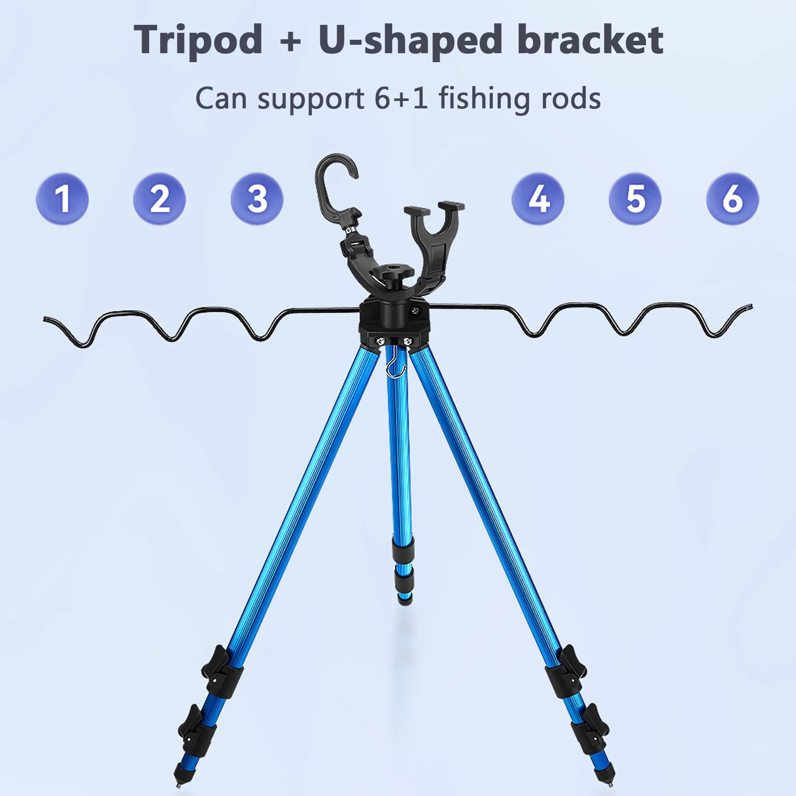 Cañas de pescar portátiles, soporte para trípode, soporte telescópico para caña de pescar de aleación de aluminio para mar, playa y costa - imagen 2
