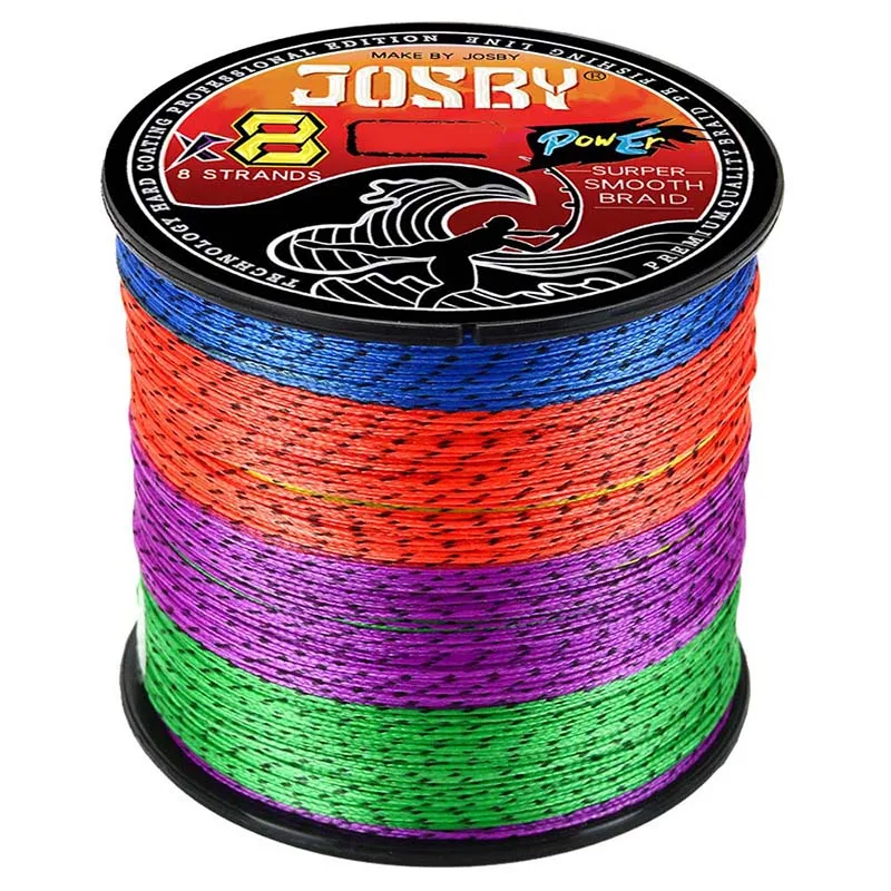 JOSBY-sedal de Pesca trenzado moteado, 8 hebras, 100M, 300M, 500M, multifilamento, 100% PE, 8X, fuerte, suave, 18-90lb, Pesca de carpa - imagen 2