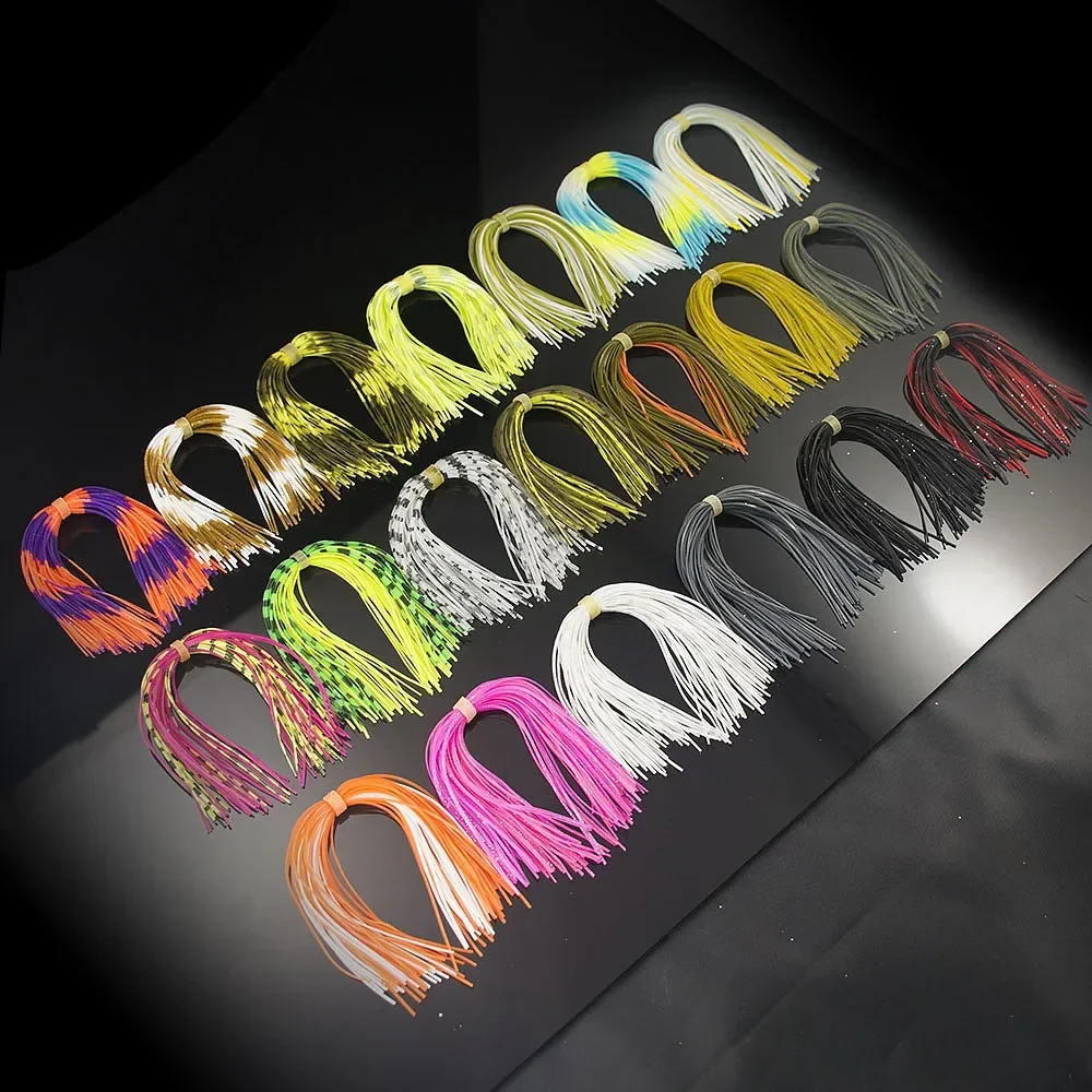 Countbass 120 mechones 50 hebras faldas de silicona accesorios de pesca, DIY Spinnerbatis Buzzbaits señuelos de goma, goma de calamar - imagen 4