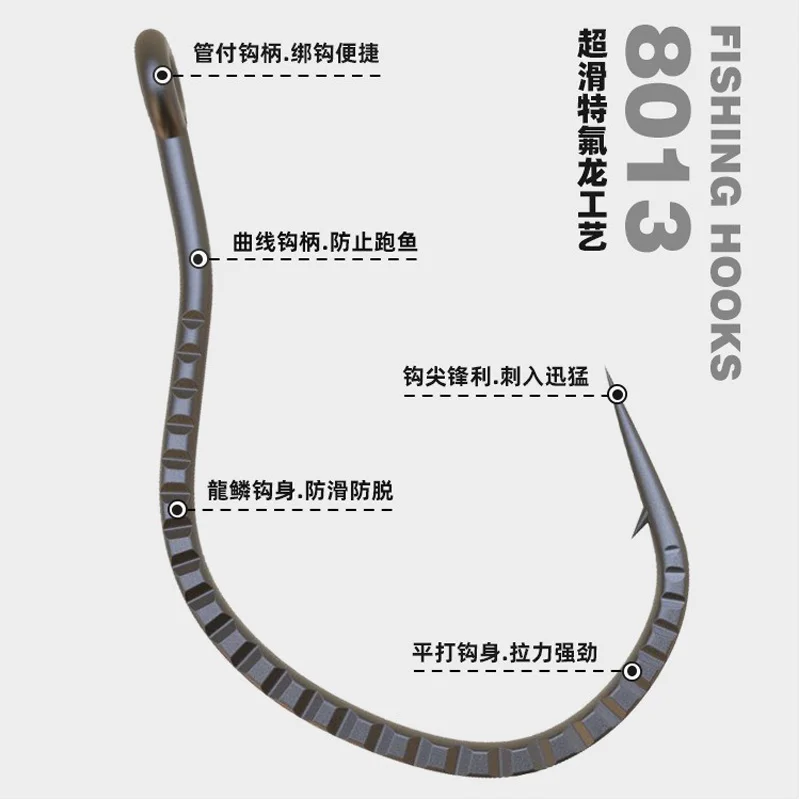 10 Uds. Anzuelos de pesca con señuelo 3 # -3/0 #   Anzuelo de acero rico en carbono con púas, cebo suave, anzuelos de gusano para accesorios de pesca de carpa - imagen 5