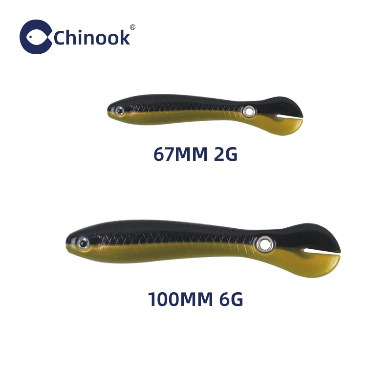 Chinook-señuelo de pesca de carpa, cebos blandos, Loach biónico, 67mm/100mm - imagen 2