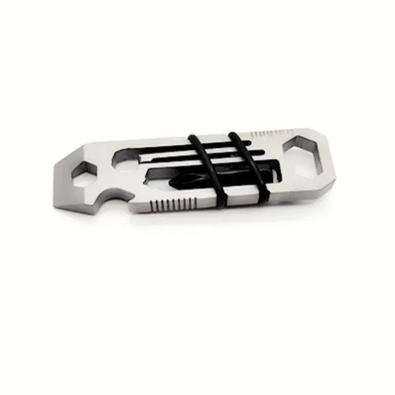 Llave de acero inoxidable multifuncional para exteriores, Kit de herramientas manuales para acampar, combinación de llaves EDC, 6 ángulos interiores, 1 unidad - imagen 3