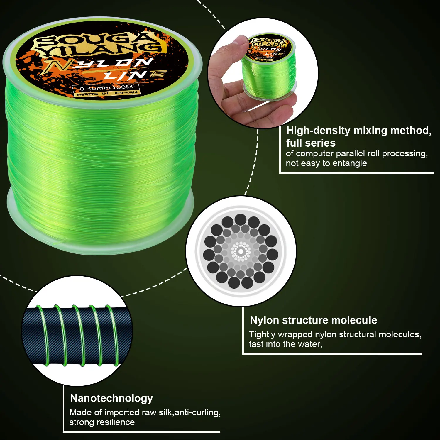 Sedal Sougayilang nailon resistente al desgarre y rozamiento - imagen 2