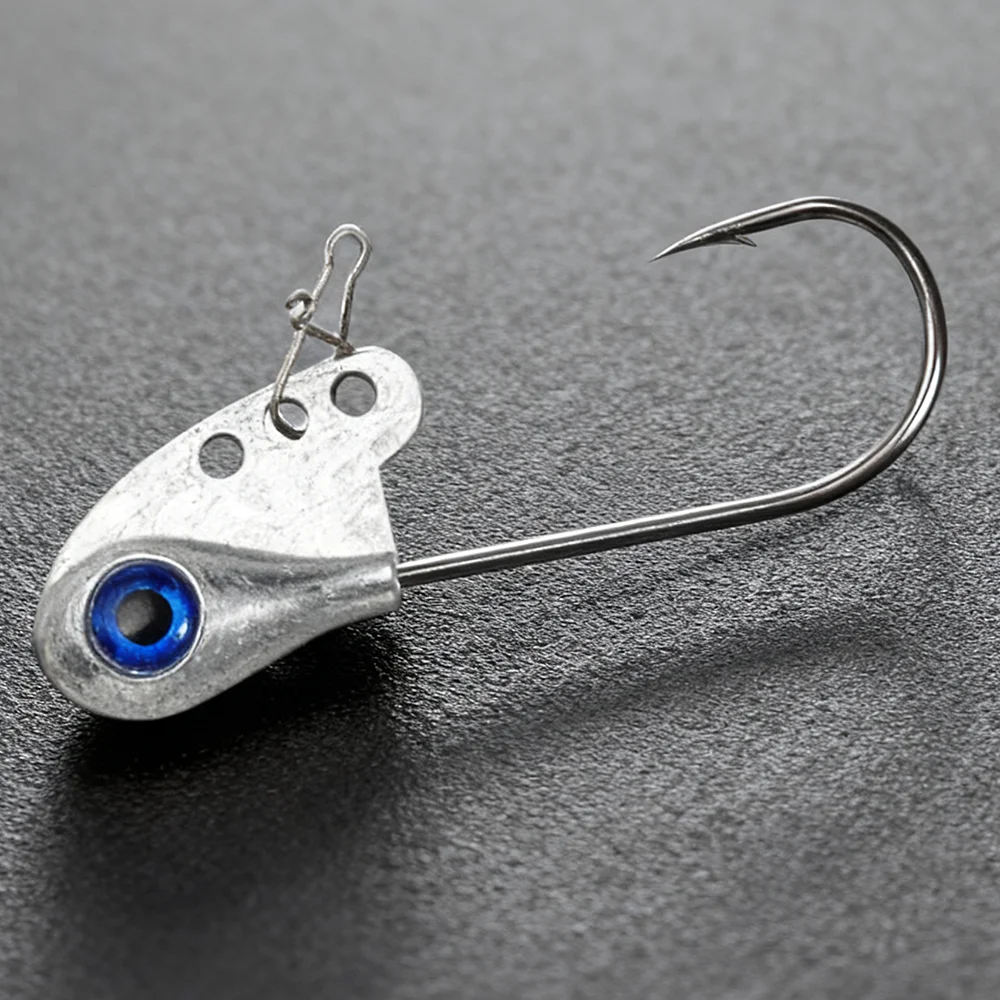 Anzuelo con cabeza de anzuelo, 2 uds., 4g, 5,5g, 7,5g, 11g, vástago VIB, aparejo Ned con púas, Spinner, Kit de señuelo suave para pesca, aparejos de ojo de pez grande, anzuelo giratorio - imagen 2