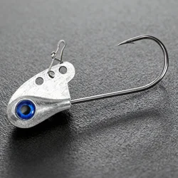 Anzuelo con cabeza de anzuelo, 2 uds., 4g, 5,5g, 7,5g, 11g, vástago VIB, aparejo Ned con púas, Spinner, Kit de señuelo suave para pesca, aparejos de ojo de pez grande, anzuelo giratorio