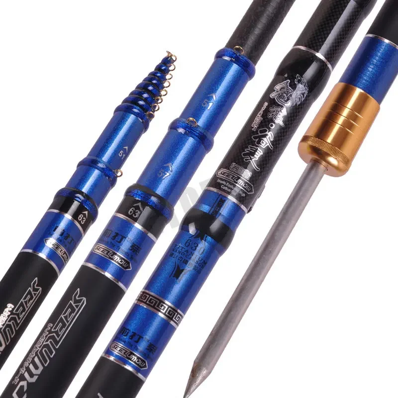 Caña de pescar superligera de carbono de alta calidad, poste de flujo con mango telescópico de fibra posicionable, 3,6 M, 5,4 M, 7,2 M, 8,1 M - imagen 2