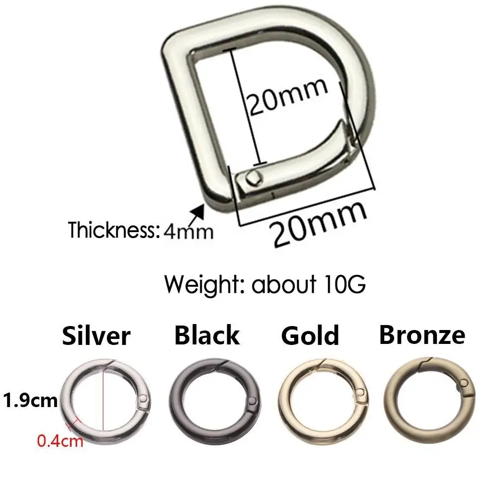 Anillo de aleación de Zinc chapado en 3 piezas, hebilla de anillo en D, mosquetón, monederos - imagen 5