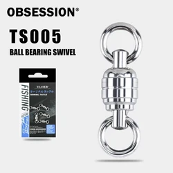 OBSESSÓN TS005 5 unids/bolsa 0 # -8 #   Conector de accesorios de pesca giratorios con rodamiento de bolas de acero inoxidable, juego grande de agua salada de aguas profundas