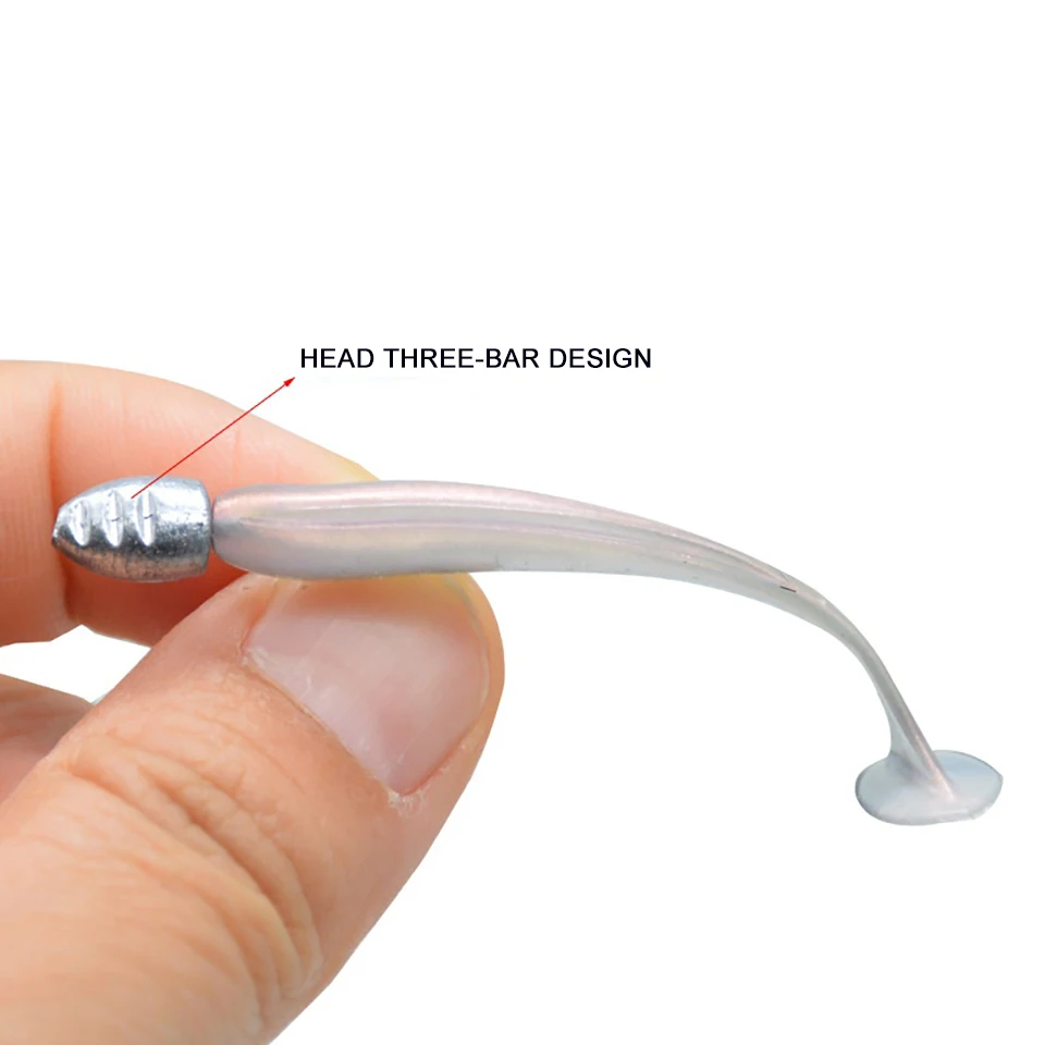 WALK FISH-señuelo de pesca suave, 1/5 piezas, 60mm/3g, aparejo combinado con anzuelos de cabeza plomada, Wobblers artificiales, Swimbait, herramienta de pesca - imagen 5