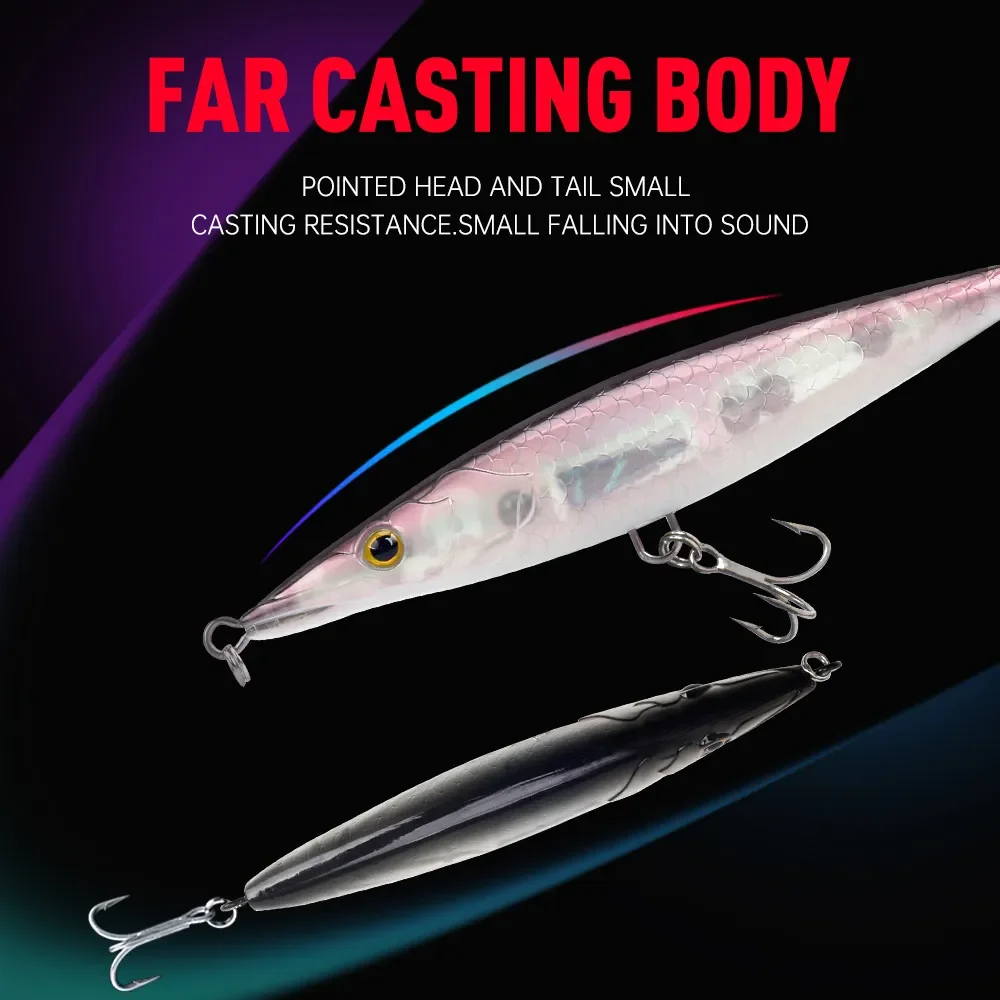 Cebo de lápiz flotante que se hunde 90mm/110mm/130mm/150mm Topwater Wobblers, señuelo duro para caminar, acción de perro, fundición larga para Lucio - imagen 4