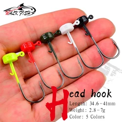 WALK FISH 5 uds Ned Rig Jig Head 2,8g 3,5g 4,6g 7g anzuelo de púas afilado anzuelos de pesca de setas para aparejos de pesca de trucha lubina