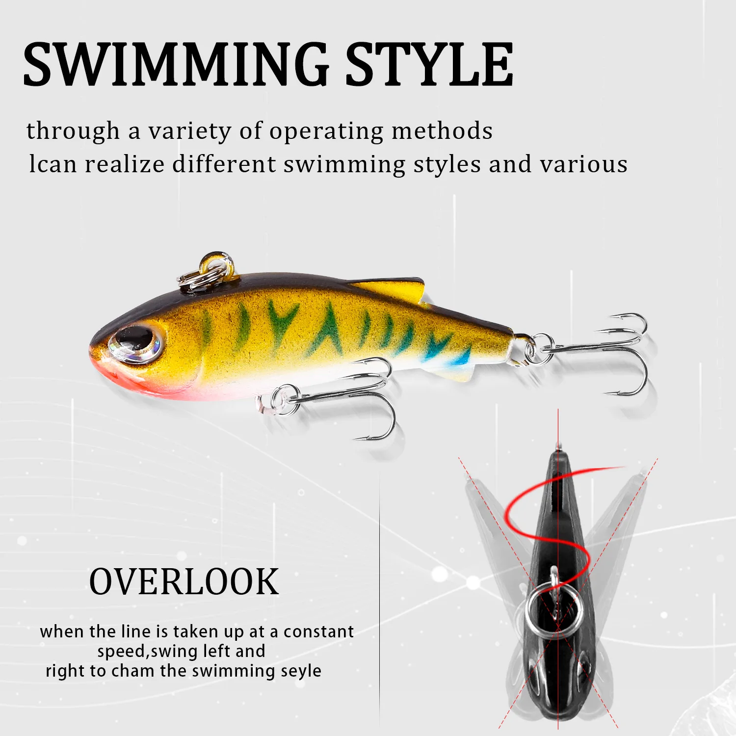 Señuelos de Pesca con vibración, 45mm, 4g, Crankbaits que se hunden, Ratlin, cebo duro Artificial de agua salada, Pesca Isca Wobblers para equipo de Lucio - imagen 5