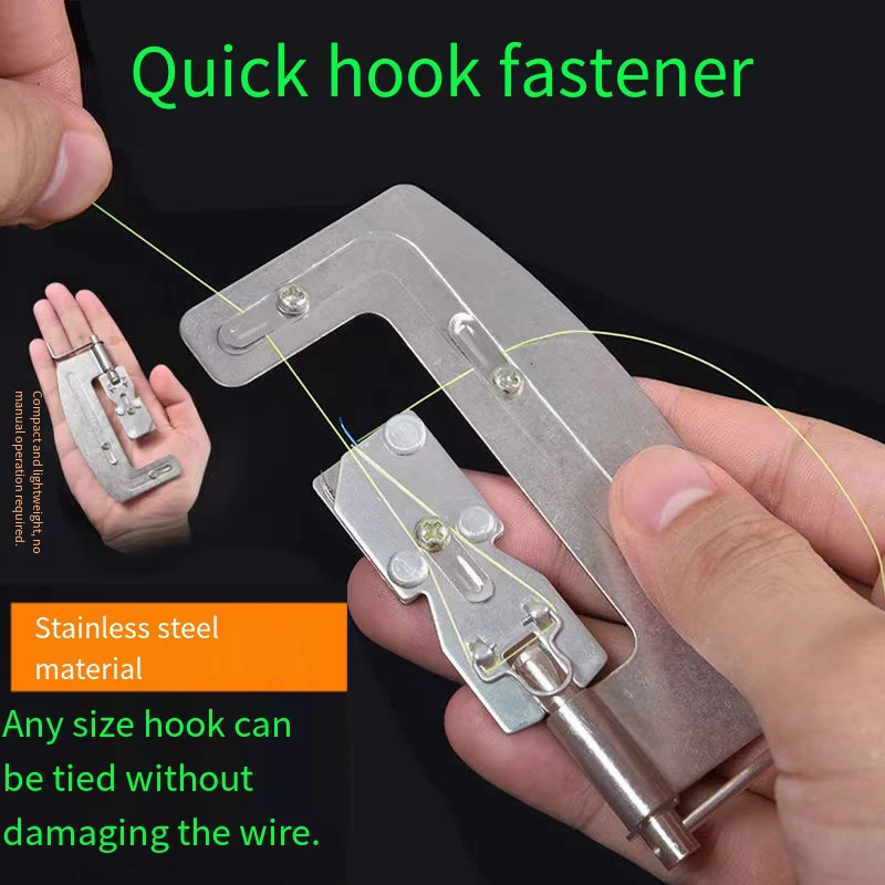 Herramienta de atado de pesca rápida de acero inoxidable para anzuelos, señuelos, broches, dispositivo de atado de nudos fácil y rápido para pescadores, accesorios de pesca - imagen 2