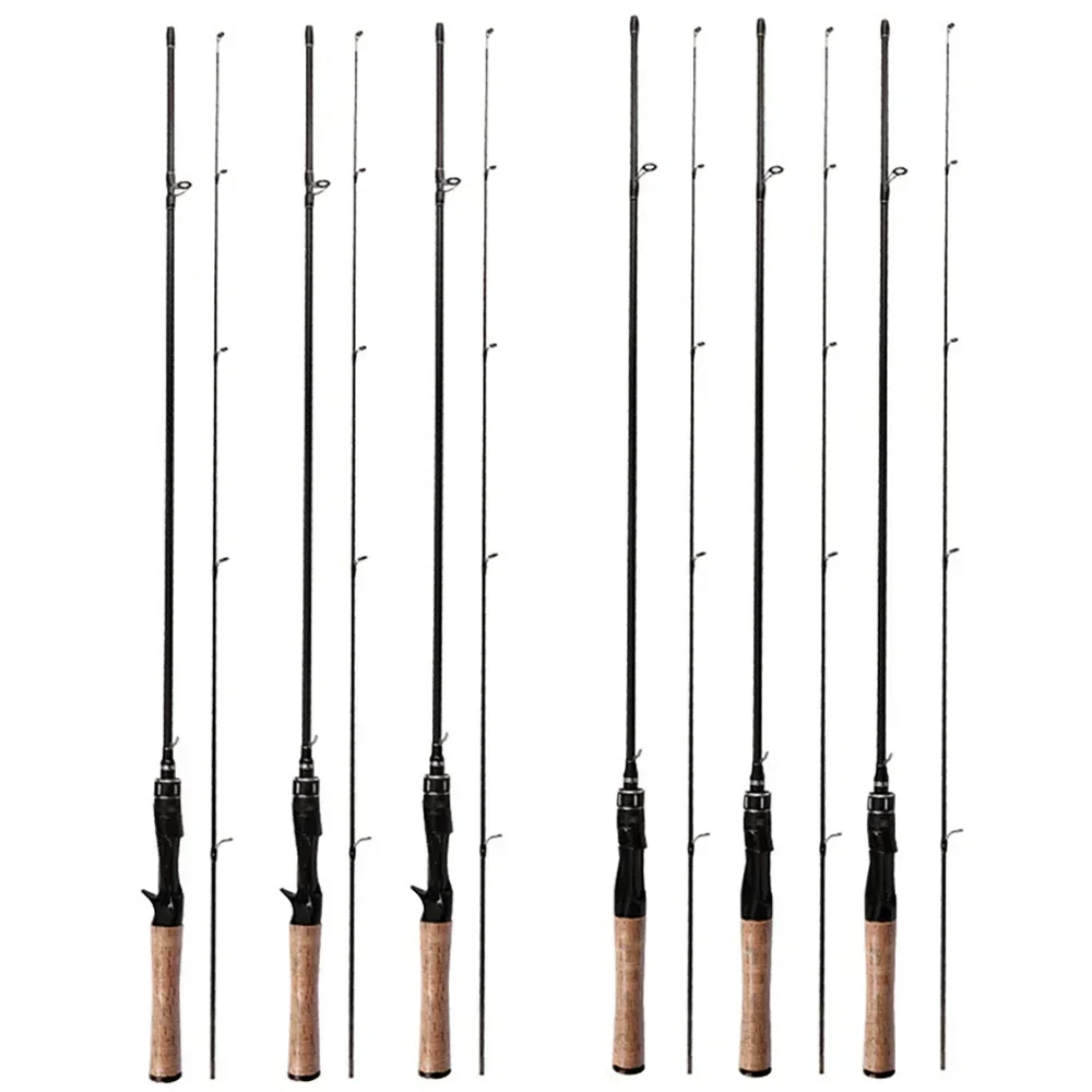 Caña de pescar UL de fibra de carbono, 1,8 m, 1,68 m, 2 secciones para pesca Baitcasting, señuelo ultraligero, caña de trucha, prueba de filado/fundado, 0,5-8g - imagen 5