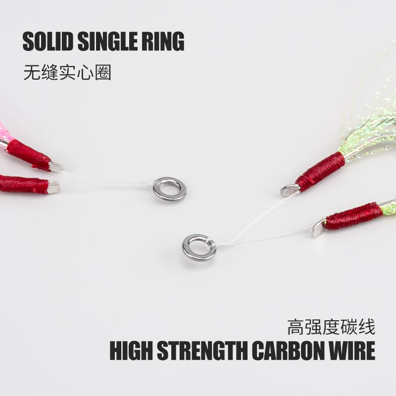 OBSESSION HK013 10 unids/bolsa anzuelo de ayuda de pesca doble de agua salada 1/0 2/0 3/0 anzuelos de pesca de mar de Jigging lento de acero alto en carbono brillante - imagen 5