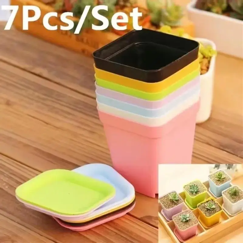Maceta plástica decorativa para jardín y oficina – color aleatorio - imagen 5