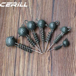 Cerill 5g 7g 10g 15g 20g 25g 30g tornillo fijo Jig cabeza plomo plomo Señuelo de pesca cebo suave carpa lubina Swimbait herramienta de aparejos