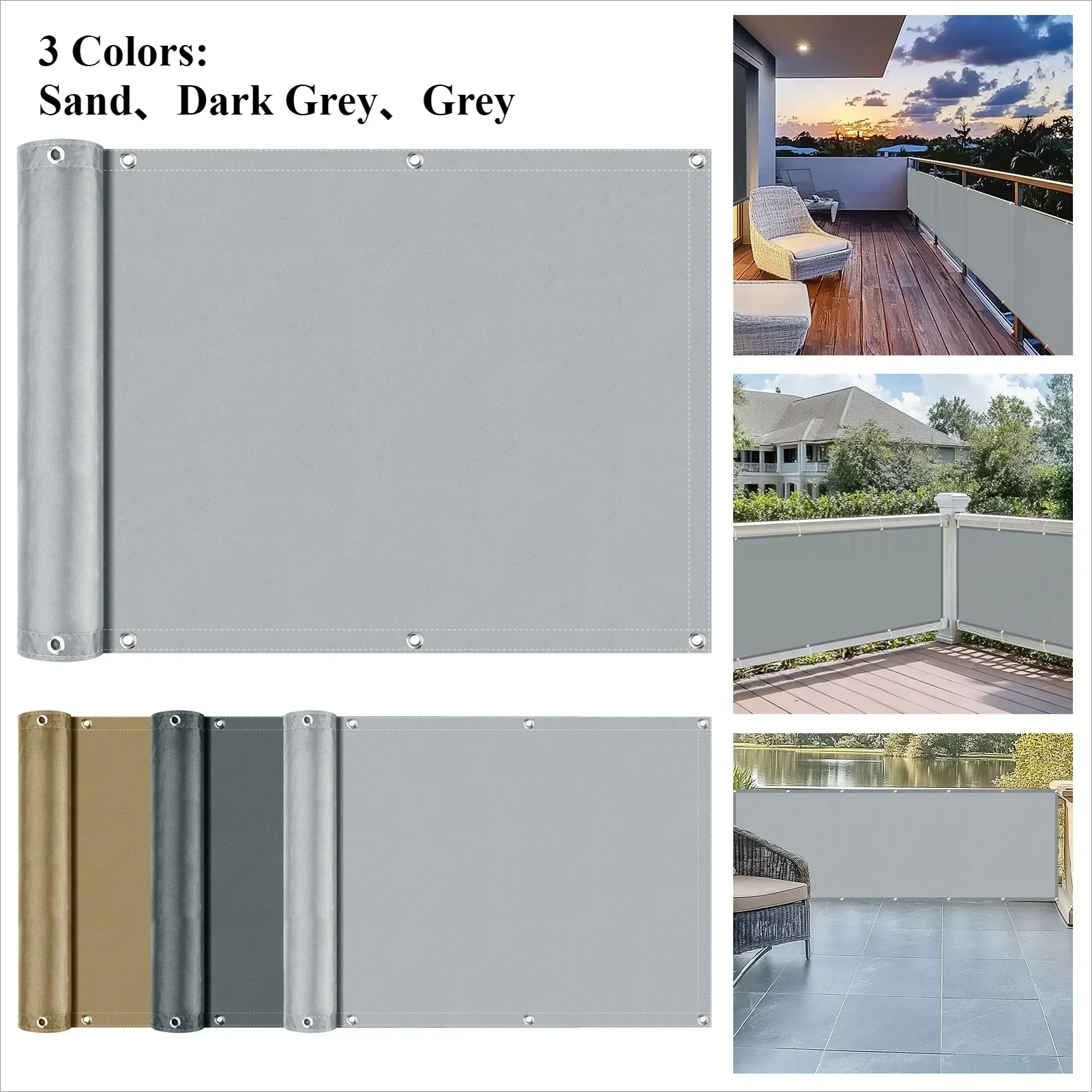 Cubierta de valla para pantalla de privacidad de balcón, protección UV, resistente a la intemperie, impermeable, para apartamentos, Patio, exterior, patio trasero, porche - imagen 5