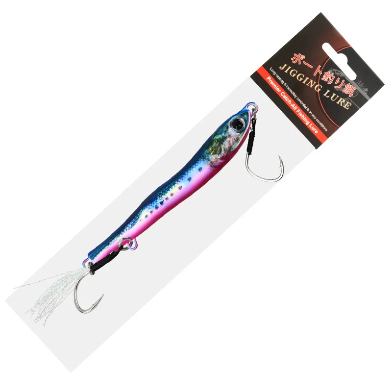 Señuelo de plantilla de Metal de 40/60/80g, cuchara giratoria, cebo duro, Color de ojos 3D, láser giratorio, arrastre de orilla, señuelo de pesca fundido para atún Mahi Marlin - imagen 5