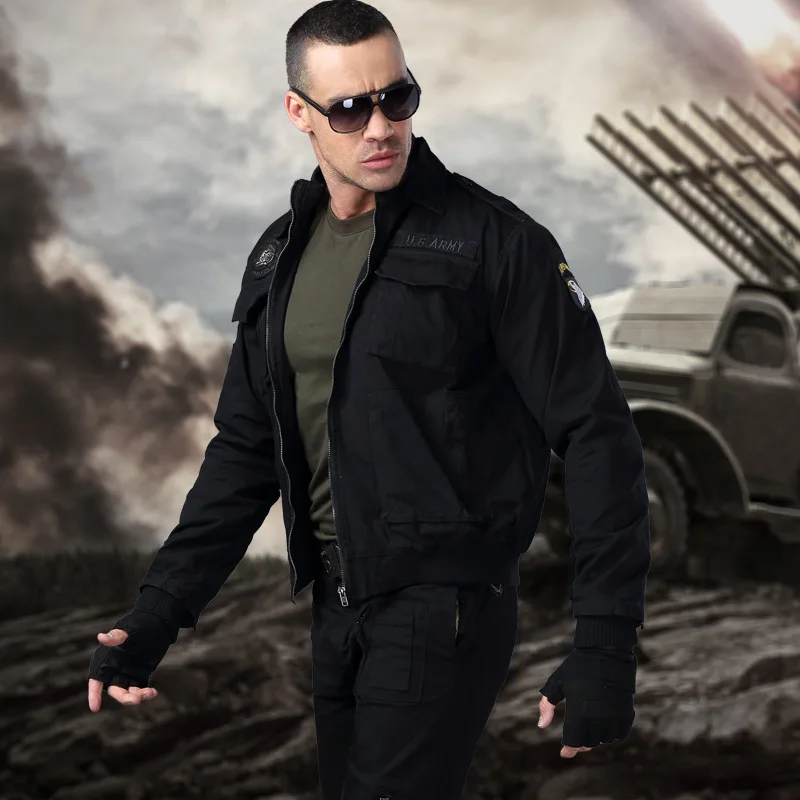 Chaqueta Bomber de alta calidad para hombre, abrigo de algodón puro con múltiples bolsillos, chaqueta informal, ropa para hombre, chaqueta táctica, prendas de vestir exteriores A5F1620 - imagen 4