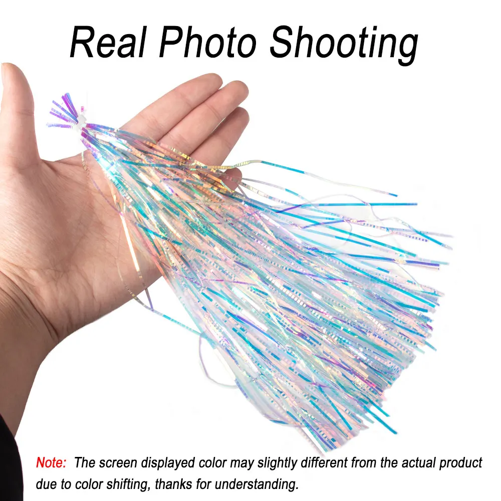 Paquete de cebos de pesca, 1mm, 1,5mm, escala Lateral, hilo de Flashabou, Material de atado de moscas, cola de hebilla de agua salada, cebo para pececillos, 2 paquetes - imagen 5