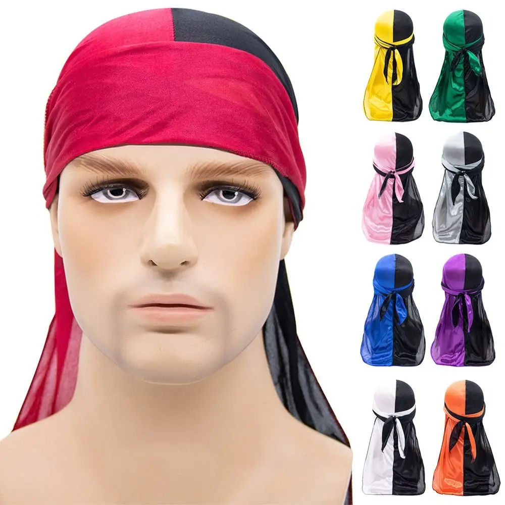 Bandana ajustable preatada fina seda elástica Durag transpirable Hip-pop turbante Hijab hombres mujeres