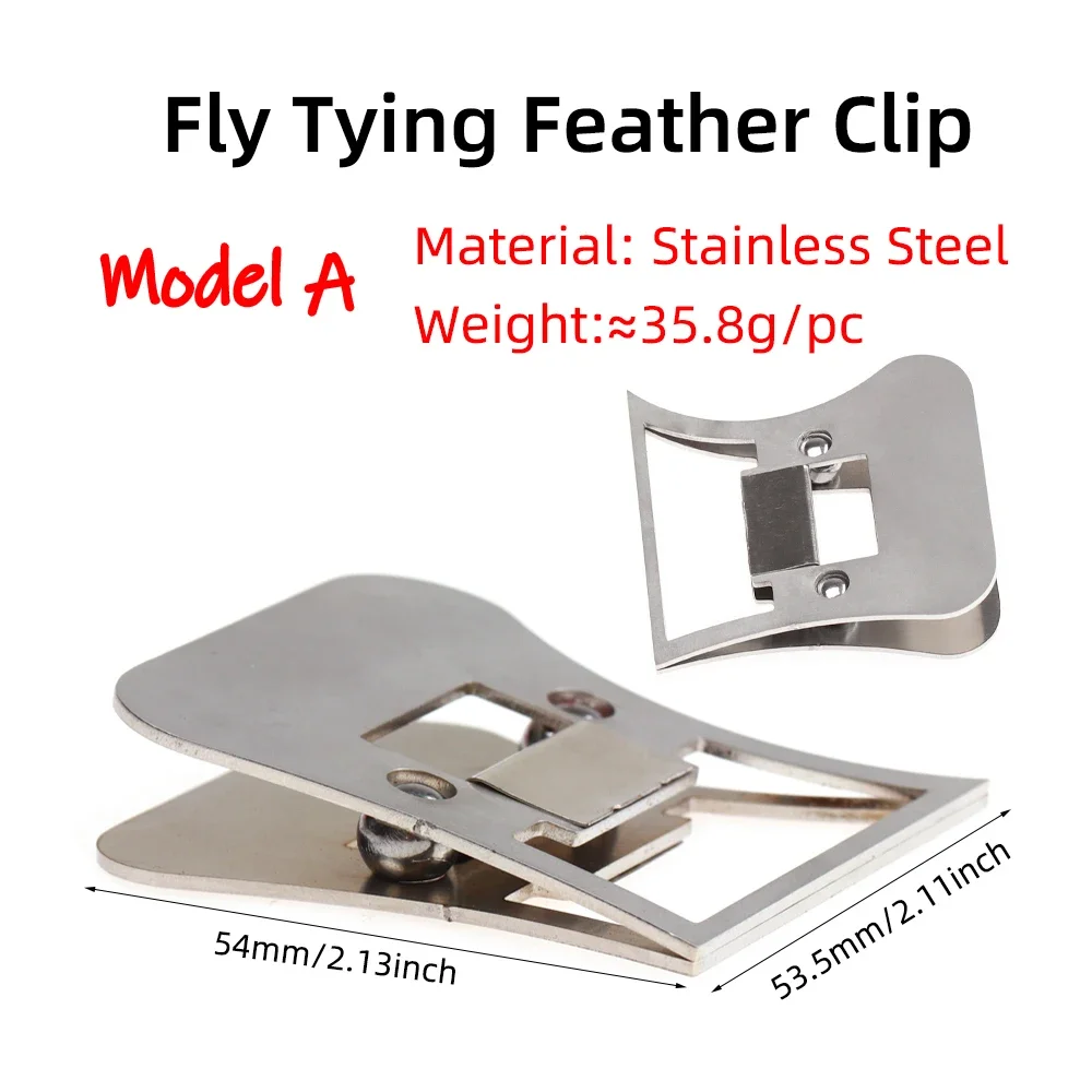 Wifreo-Clips de plumas de acero inoxidable, herramienta de atado de moscas CDC, herramientas de sujeción de fibra para doblaje de plumas, accesorios de pesca con mosca - imagen 2