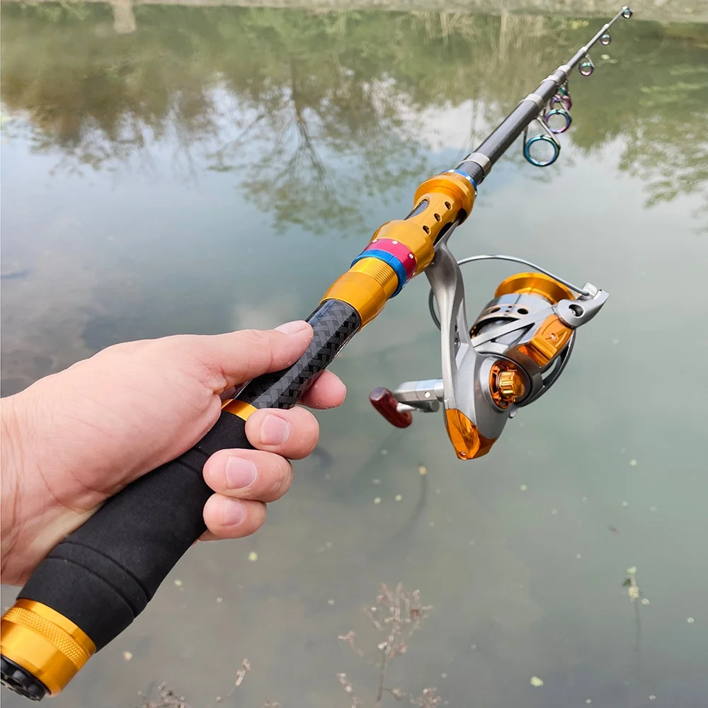 Combo de caña de pescar y carrete súper duro de 1,8/2,1 m, caña de mar para Baitcasting de viaje y carrete giratorio 5,2: 1, serie 2000-5000 para carpa - imagen 5