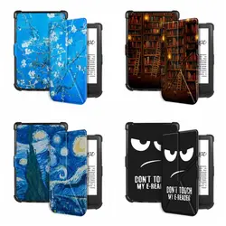 Auto Sleep/Wake Funda para lector electrónico de 6 pulgadas Funda tipo libro de Airbag anticaída de cuero para PocketBook Touch Lux 5 4 HD 3 616 627 632