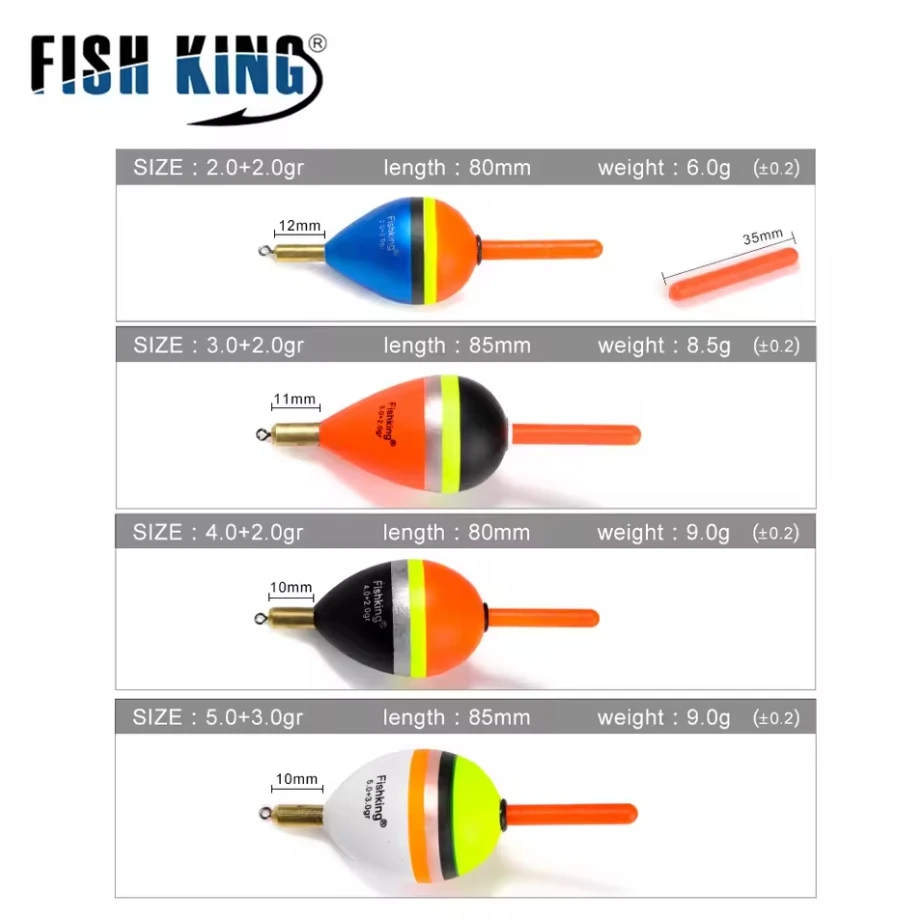 Flotador de pesca Barguzinsky, flotador de abeto de cobre, longitud de 80-85mm, peso 6,0g/8,5g/9.0g, boya Vertical para aparejos de pesca, 5 uds. - imagen 2