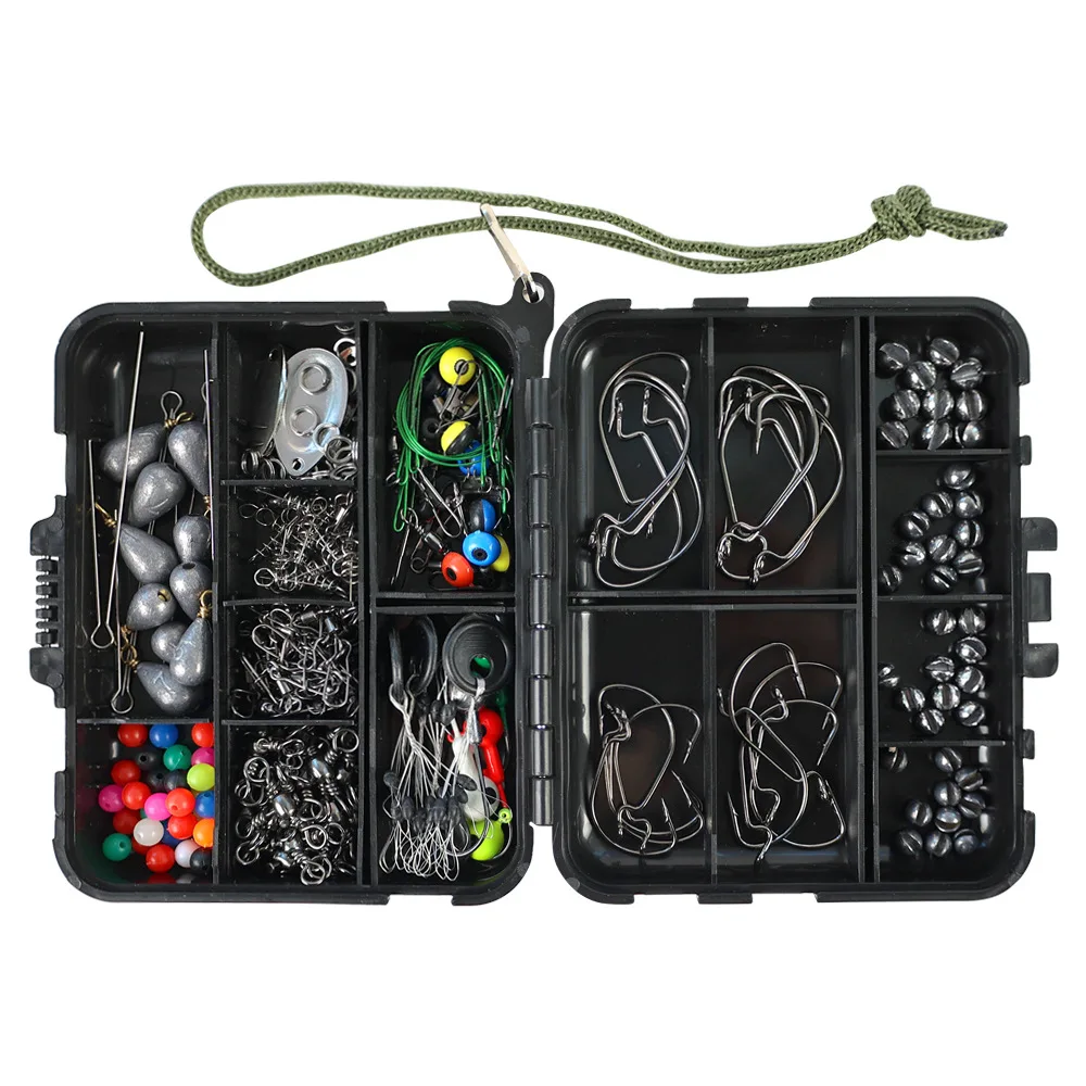 Kit pesca completo jigs anzuelos giratorios plumas señalización - imagen 5