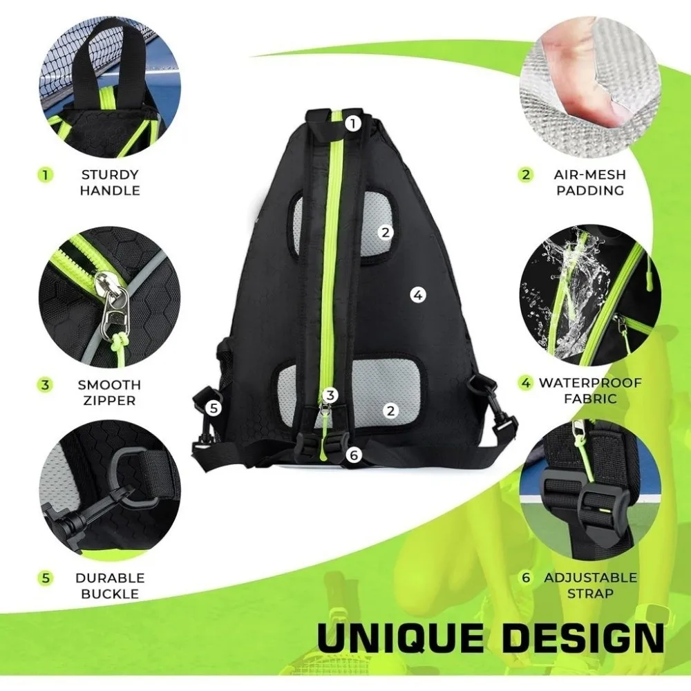 Bolsa de Paddle de Pickleball para deportes nuevos, mochila ajustable impermeable para raquetas de Pickleball, bolsa de pelota de Pickle de gran capacidad para hombres y mujeres - imagen 2