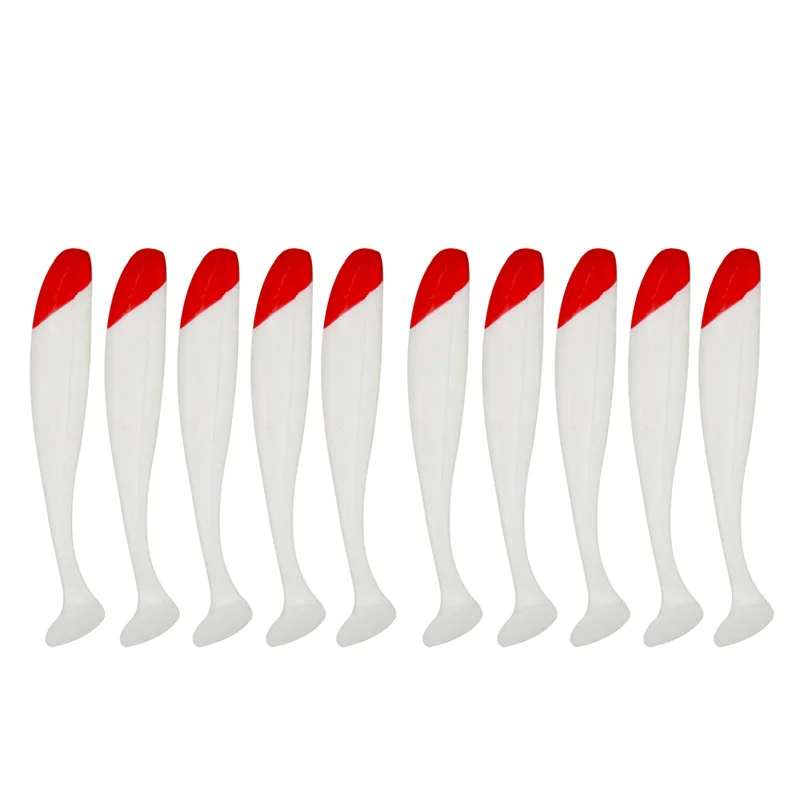 10/20 piezas señuelo suave 5,5/7cm bañuelos de silicona Isca gusano Artificial cebo suave Wobblers lubina carpa volando cola en T señuelo de pesca - imagen 4