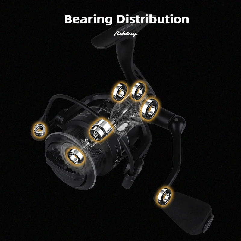 Carrete de pesca giratorio MIFINE ABRAHAM tamaño 1000/2000/3000/4000, relación de engranaje 5,2:1/6,2:1,7 + 1BB arrastre máximo 8KG accesorios ligeros para peces - imagen 5