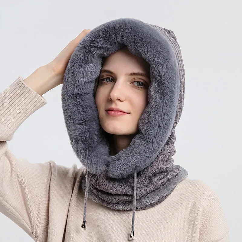 Gorro de invierno de cachemira a prueba de viento con capucha - imagen 2