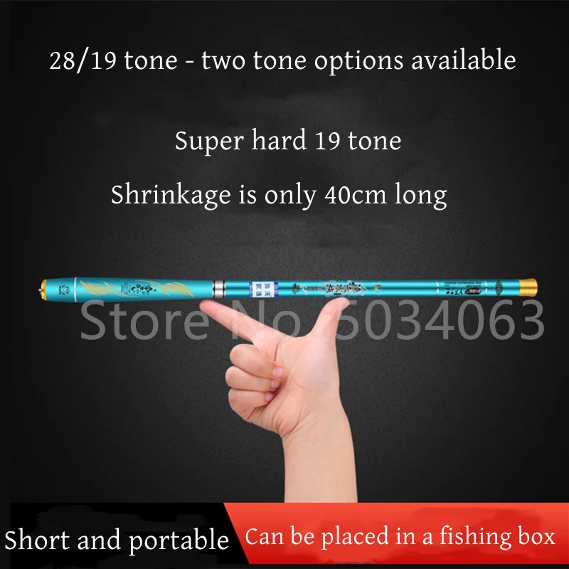 Caña de pescar Crucian para carpa, accesorio ultraligero, ultrafino, ultraligero, de mano, de carbono, de Taiwán, 19 Tune 28 Tune - imagen 4