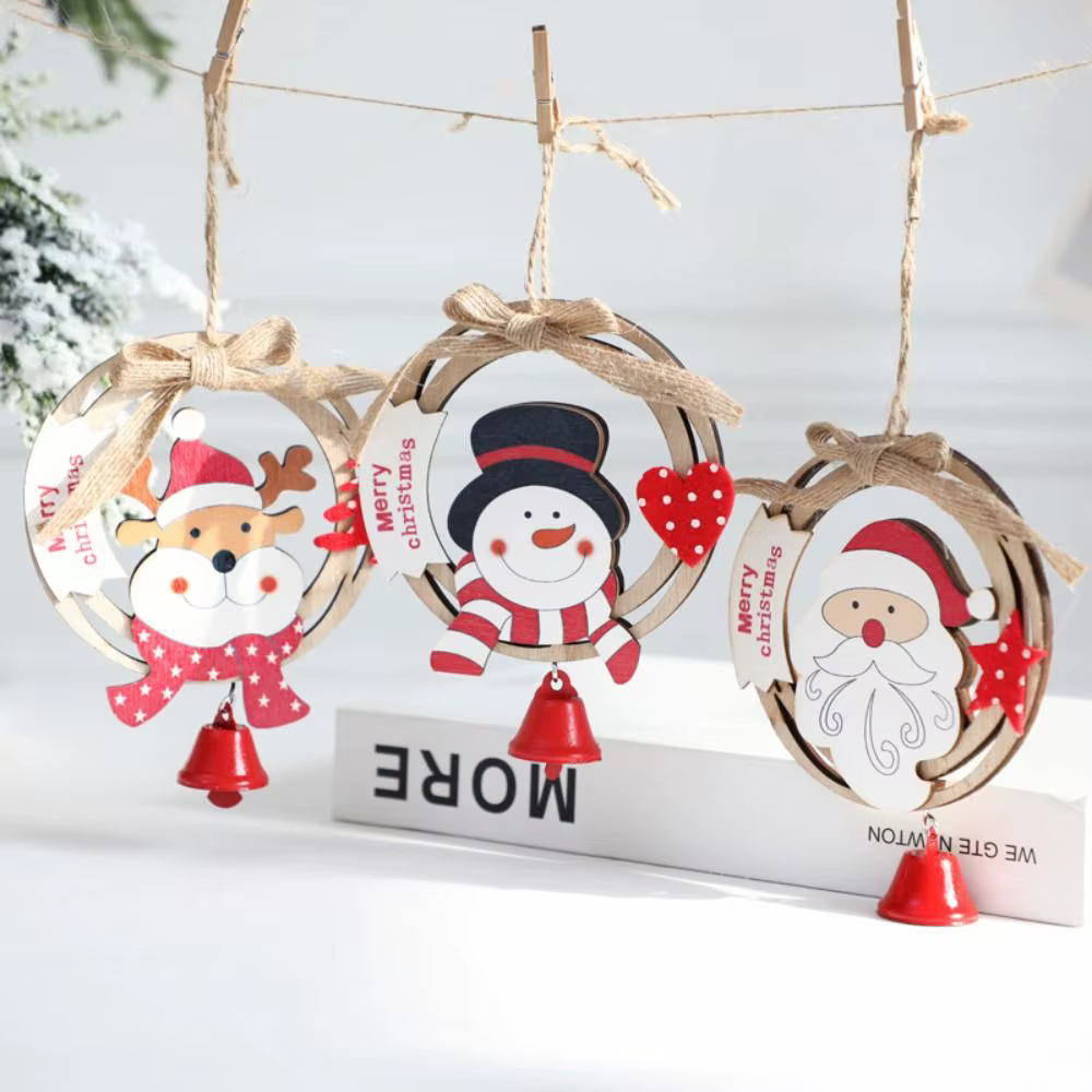 Decoraciones festivas navideñas con Santa Reindeer y diseños de muñecos de nieve