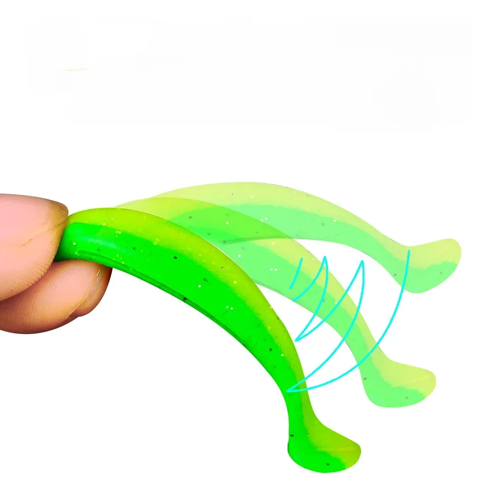 1pcs Swimbait 55mm 70mm 90mm T Tail Worm Soft Bait Jigging Wobblers Tackle Bass Pike Artificial Silicone Fishing Lure - imagen 4