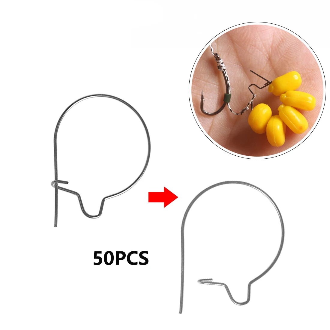 Accesorios de pesca de carpa europea, Clips de anillo mágico, 50 piezas, accesorios de pesca de carpa