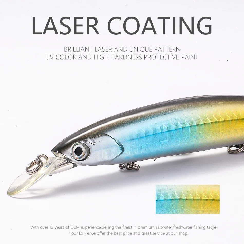 MOOKZZ-señuelo de pesca duro Minnow, cebo Artificial, 13cm, 22g, novedad de 2023, gran oferta - imagen 4