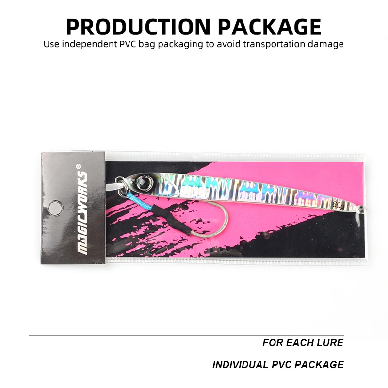 MAGIC WORKS Metal Jig Fishing Goods Sea Fishing Lure Jig 30g 45g 60g Jigs for Sea Bass Fishing Trout Artificial Bait Tackle - imagen 3