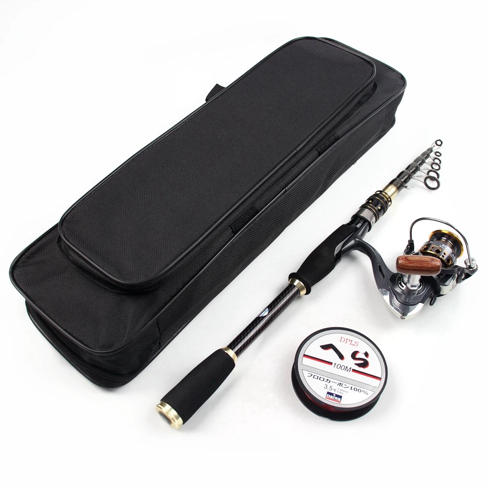 Juego de caña de pescar telescópica de 2,1 m, equipo de pesca de viaje portátil ultracorto ligero, conjunto universal de pesca en el mar - imagen 4