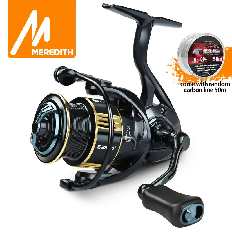 MEREDITH MINYUE carrete giratorio de fibra de carbono 9 + 1 BB rodamiento de acero inoxidable carrete de pesca impermeable para agua dulce y salada
